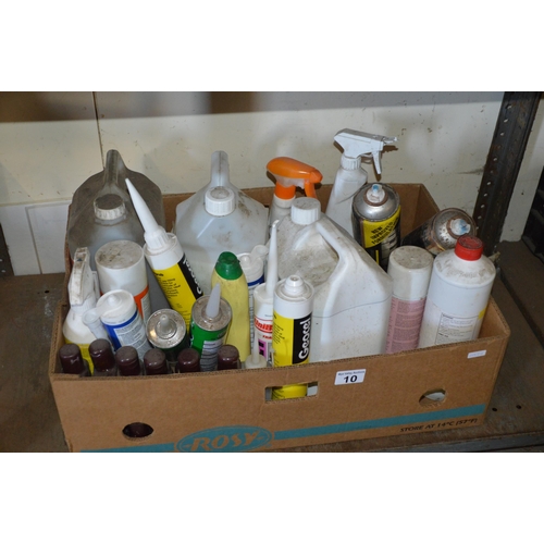 10 - Box of misc chemicals