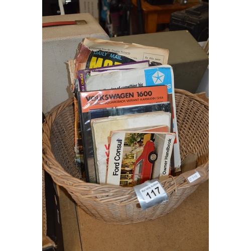 117 - Basket of classic car books