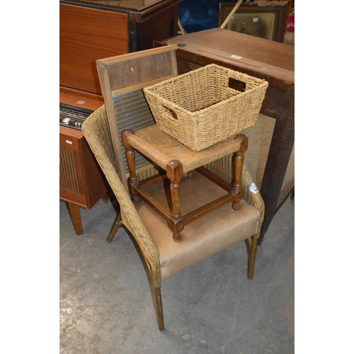 141 - Loom chair & misc items