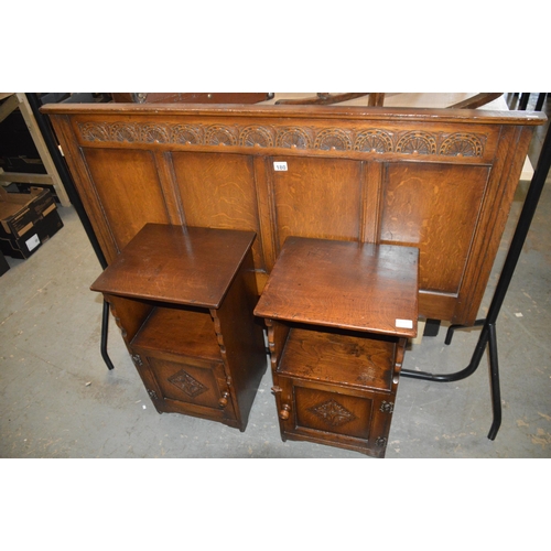 180 - Pair of bedside cabinets & dbl headboard