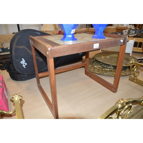 189 - Teak table with tiled top