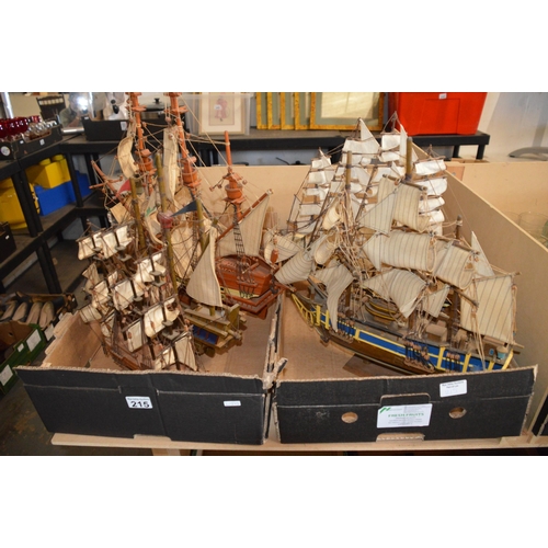 215 - Qty of model ships