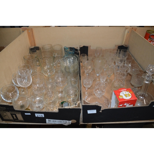 216 - 2 boxes of glasses