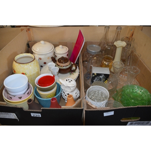 220 - 2 boxes of china & glass