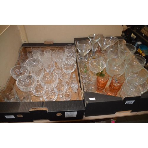 236 - 2 boxes of glassware