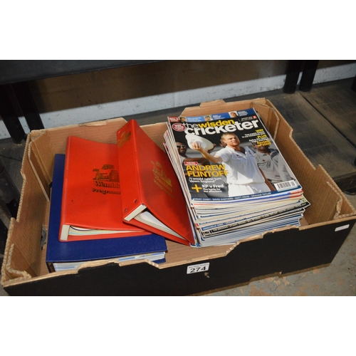 274 - Box of sports memorabilia