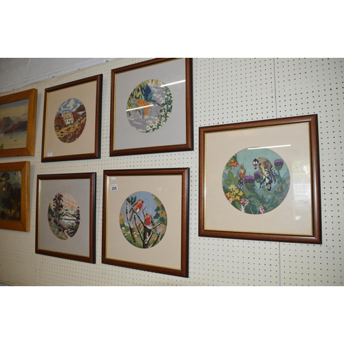 288 - 5 framed tapestries