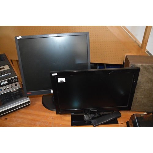 36 - Toshiba TV & Lenovo monitor