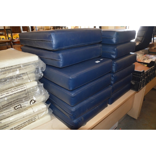 81 - 12 blue vinyl cushions