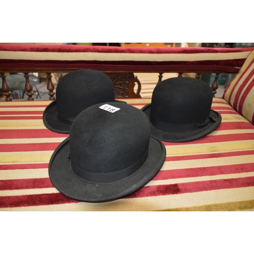 118 - 3 bowler hats