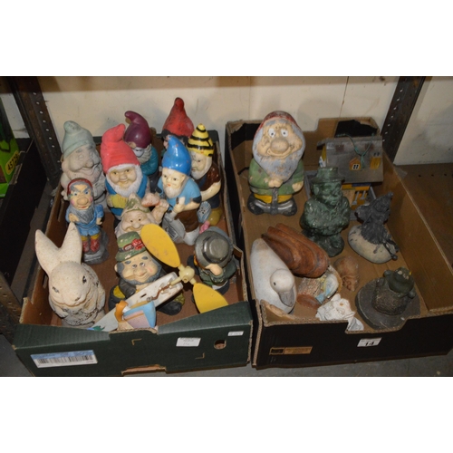 14 - 2 boxes of gnomes etc