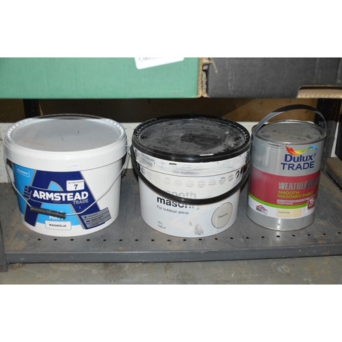 7 - 3 tins of masonry paint