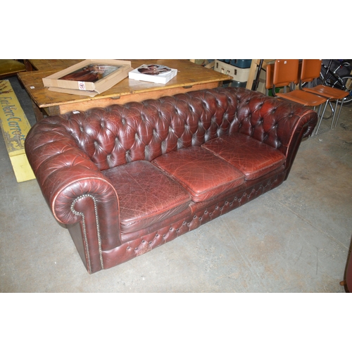 159 - Leather Chesterfield sofa