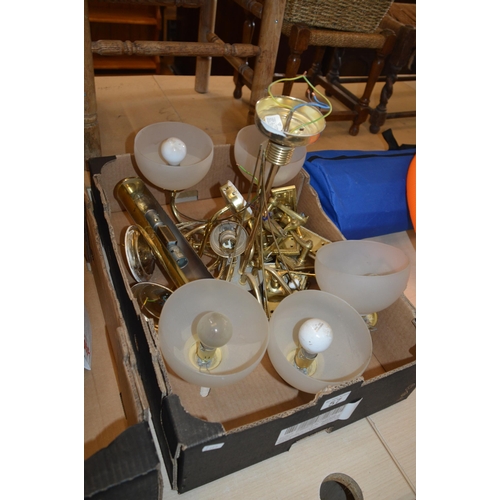 57 - Brass light fittings & door furniture