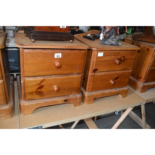 85 - Pair of pine bedsides