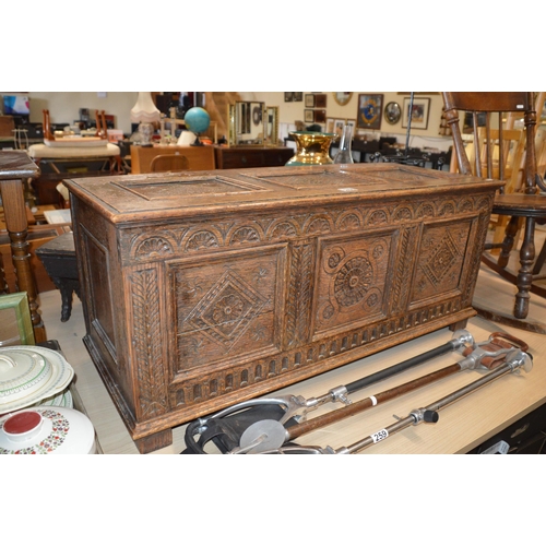 260 - Carved oak blanket box