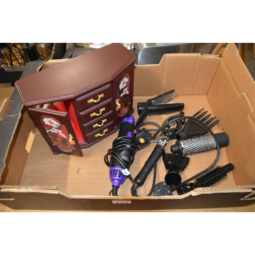 124 - Jewellery box & haircare kit