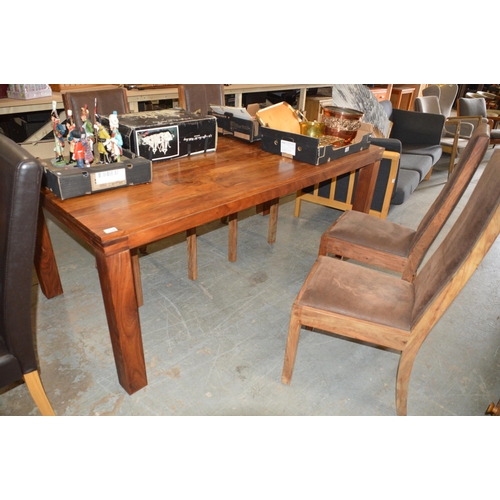 156 - Large dining table & 4 chairs