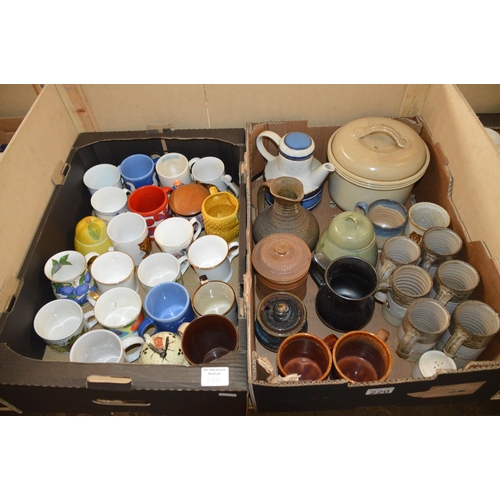 220 - 2 boxes of misc mugs etc