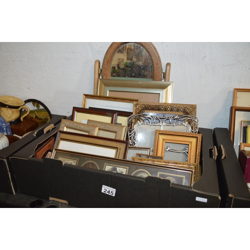 245 - Box of assorted picture frames