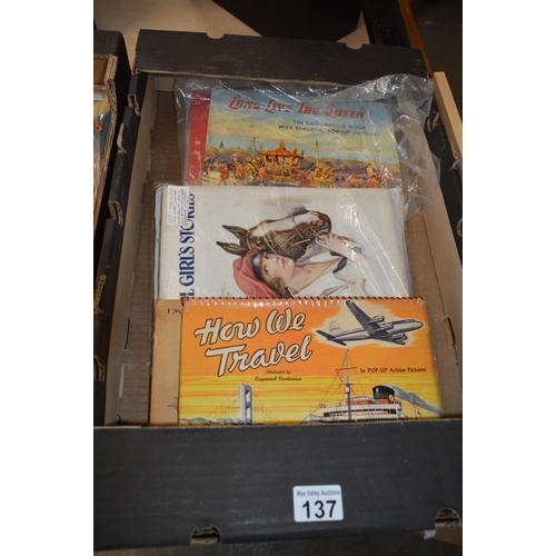 137 - Box of vintage kids pop-up books