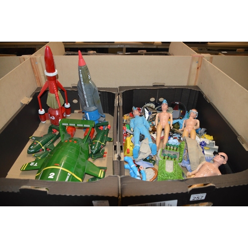 257 - 2 boxes of Thunderbirds toys