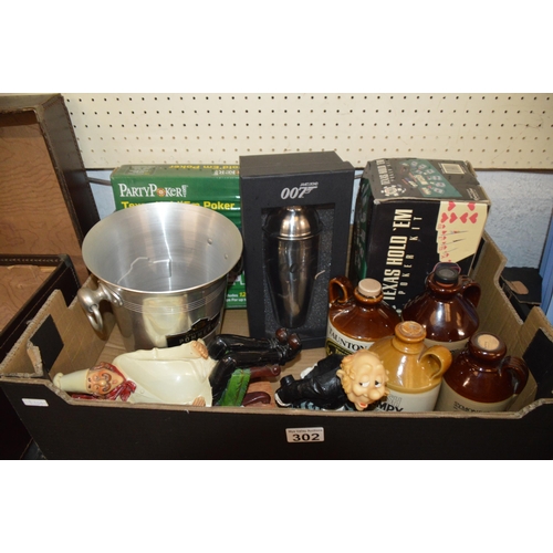 302 - Box of pub/man-cave items