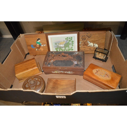 312 - Box of wooden items