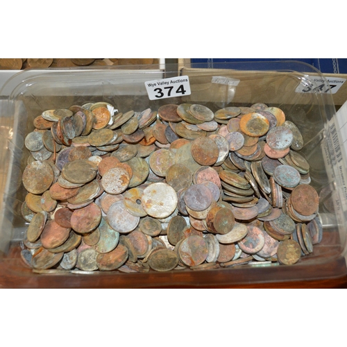 374 - Coins - tray of dirty coins.....