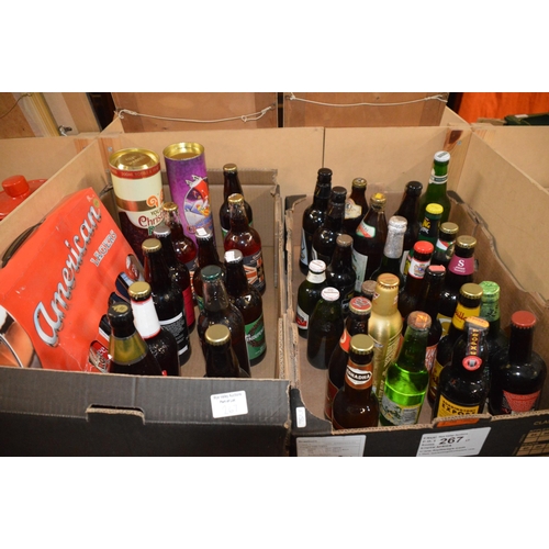 267 - 2 boxes of collectable beers etc