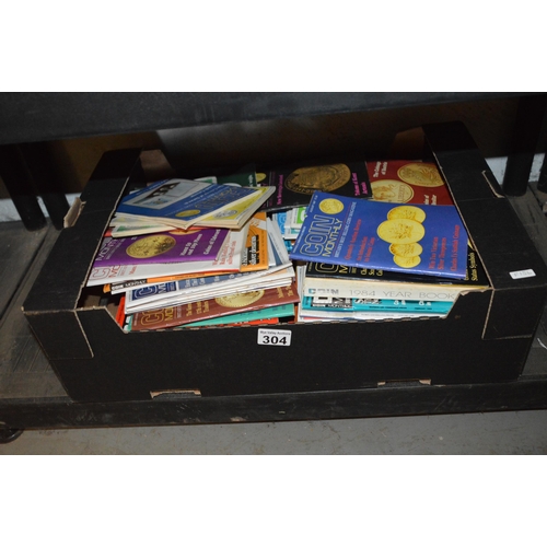 304 - Box of coin collectors magazines