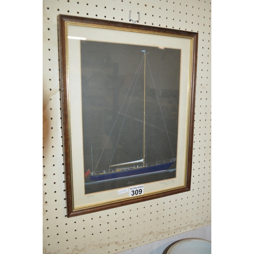 309 - Framed yacht picture