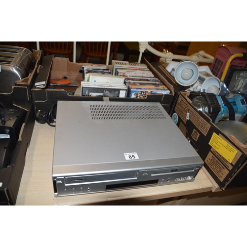 85 - Video/dvd player & box of dvds etc