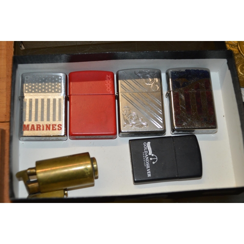 469 - 6 assorted lighters, Zippo etc