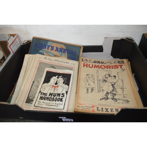 332 - Box of vintage comics etc