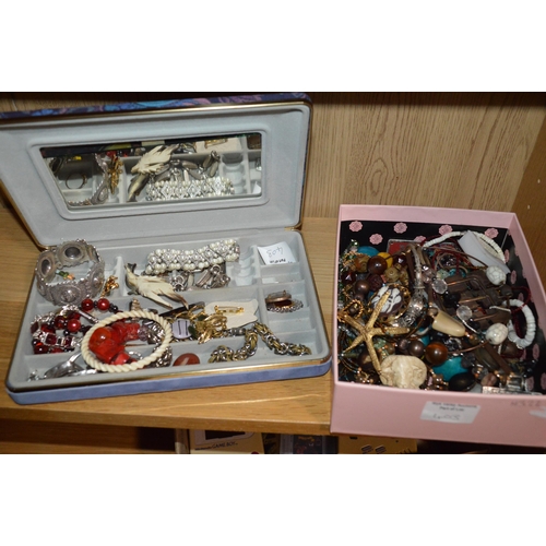 403 - 2 boxes of costume jewellery