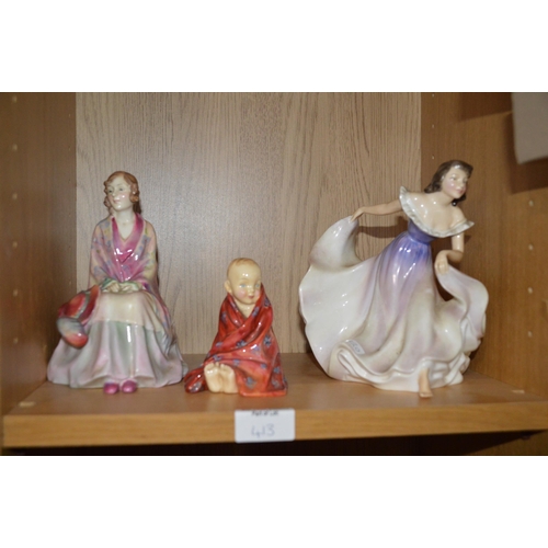 413 - 3 Royal Doulton figurines