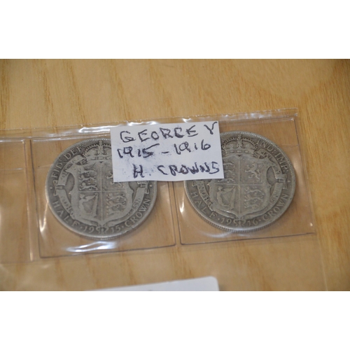 423 - Coins - 2 x George V half crowns