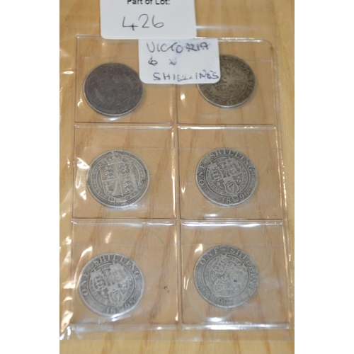 426 - Coins - 6 x Victoria shillings