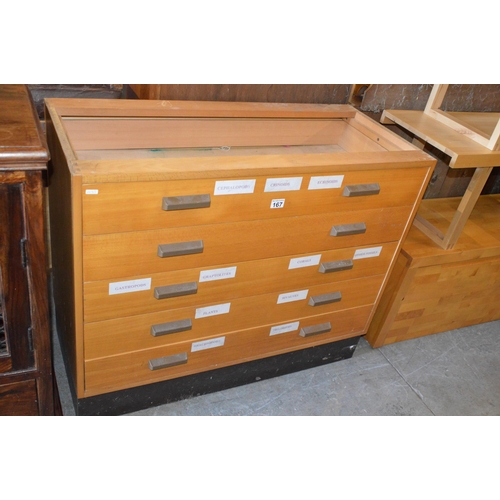 167 - Collectors chest of drawers (no top..)