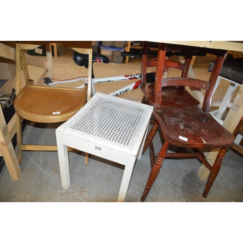 222 - 4 assorted chairs/stools