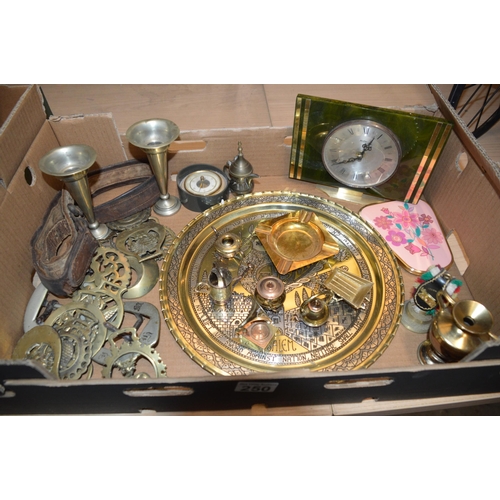 250 - Box of brass etc