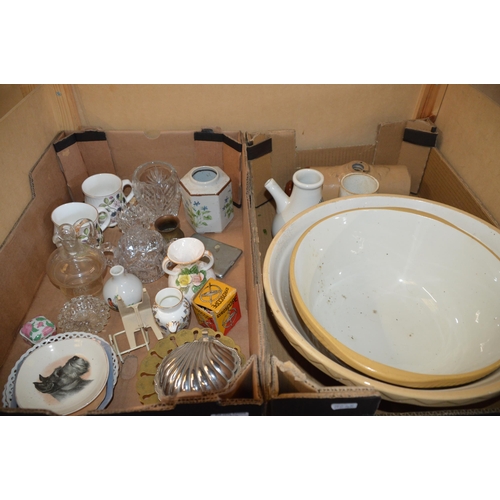 263 - 2 boxes of misc china, glass etc