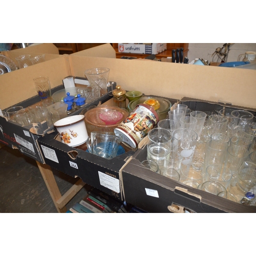 266 - 3 boxes of glass etc