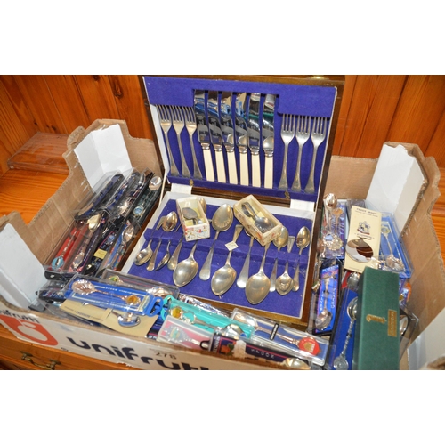 278 - Box of spoons etc