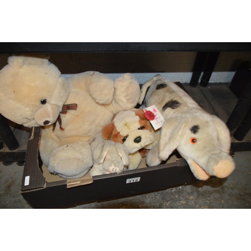 315 - Box of soft toys