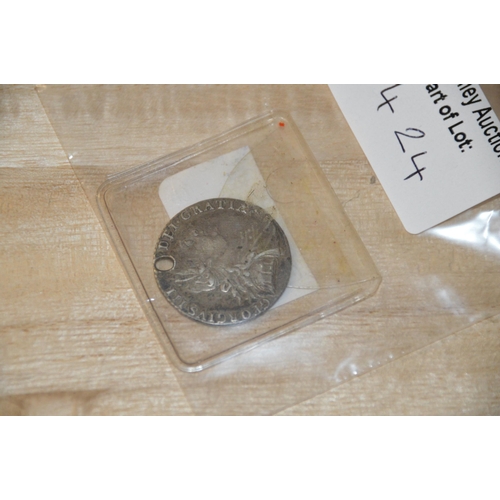 424 - Coin - George III shilling, DRILLED!!