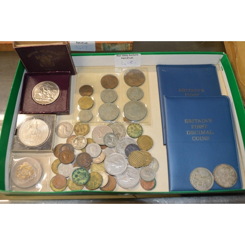 418 - Coins - tray of mixed