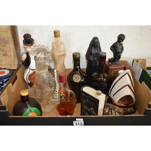 Box of collectable decanters