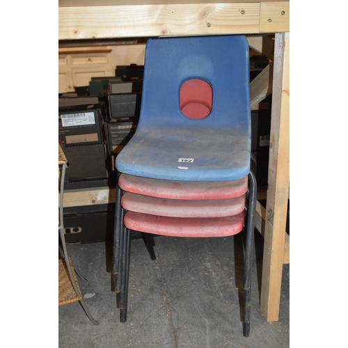 192 - 4 stacking kids chairs